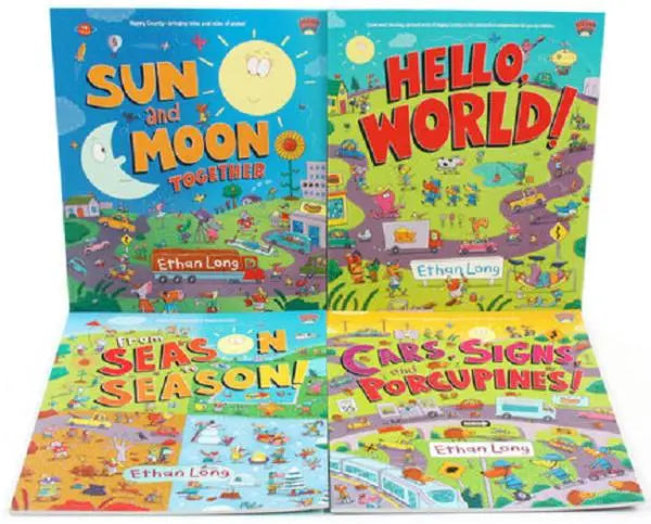 Happy County Book Set (Hello World/Sun And Moon Together/Cars, Signs And Porcupines/From Season To Season)